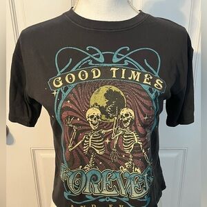 Good Times Forever Juniors T-Shirt X-Small. Skeletons. New